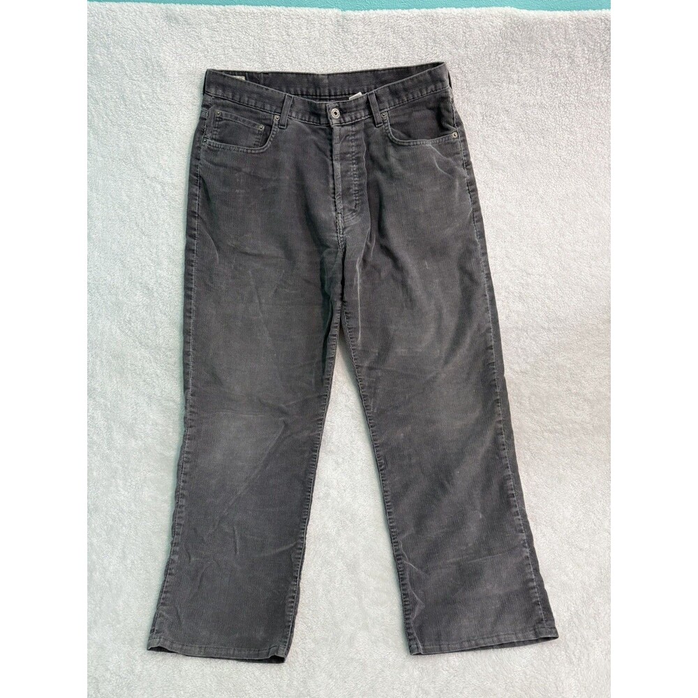 Abercrombie & Fitch Baggy Chino Pants Mens 34x30 Gray Corduroy Wide Leg USA made